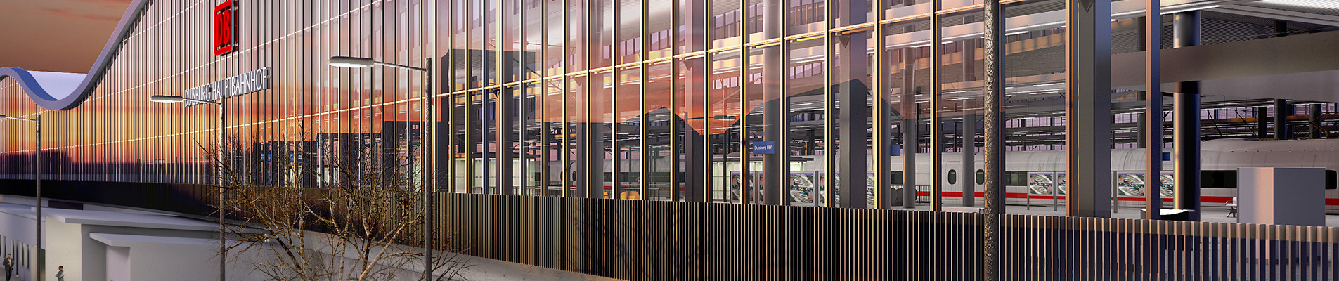 Design der neuen Außenansicht der Gleishalle in Duisburg