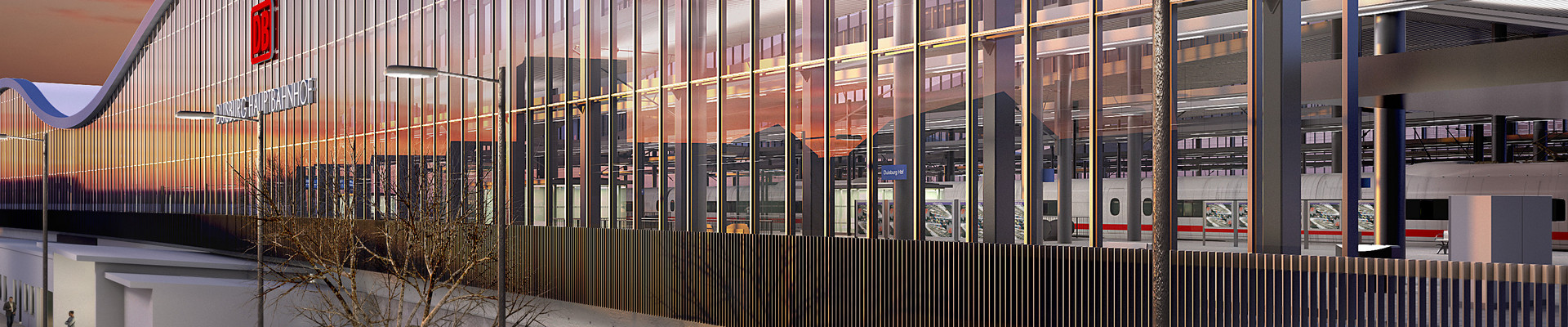 Design der neuen Außenansicht der Gleishalle in Duisburg
